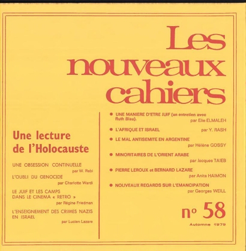 Les Nouveaux Cahiers N°058 (Automne 1979)